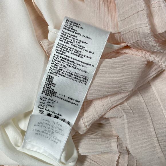 3.1 Phillip Lim NWT Fluid V-Neck Dress 3/4 Sleeve Light Pink Size 10 Pleated - Picture 12 of 12